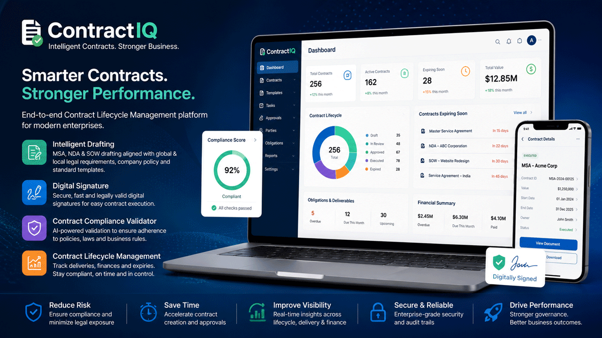 ContractIQ — Intelligent Contract Lifecycle & Compliance Platform